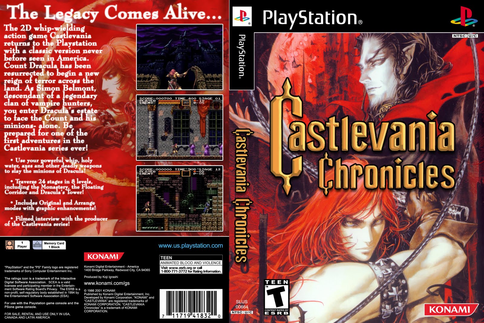 JC VIDEO PS1 CASTLEVANIA CHRONICLES